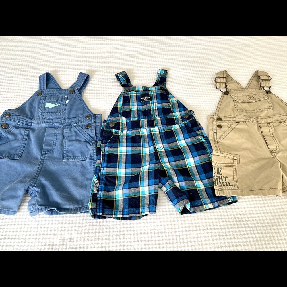 18 mo Bundle of three short overalls